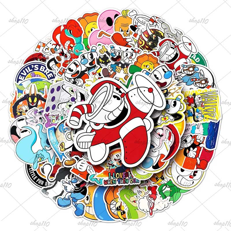 Party Games Kids Birthday - Cuphead Sticker Boy Game Gift Birthday