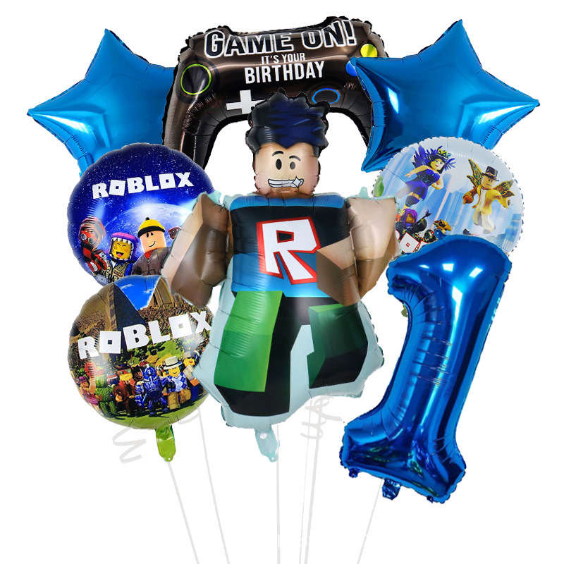 Party Games Kids Birthday - Cartoon Game Roblox Set Boy Balloons