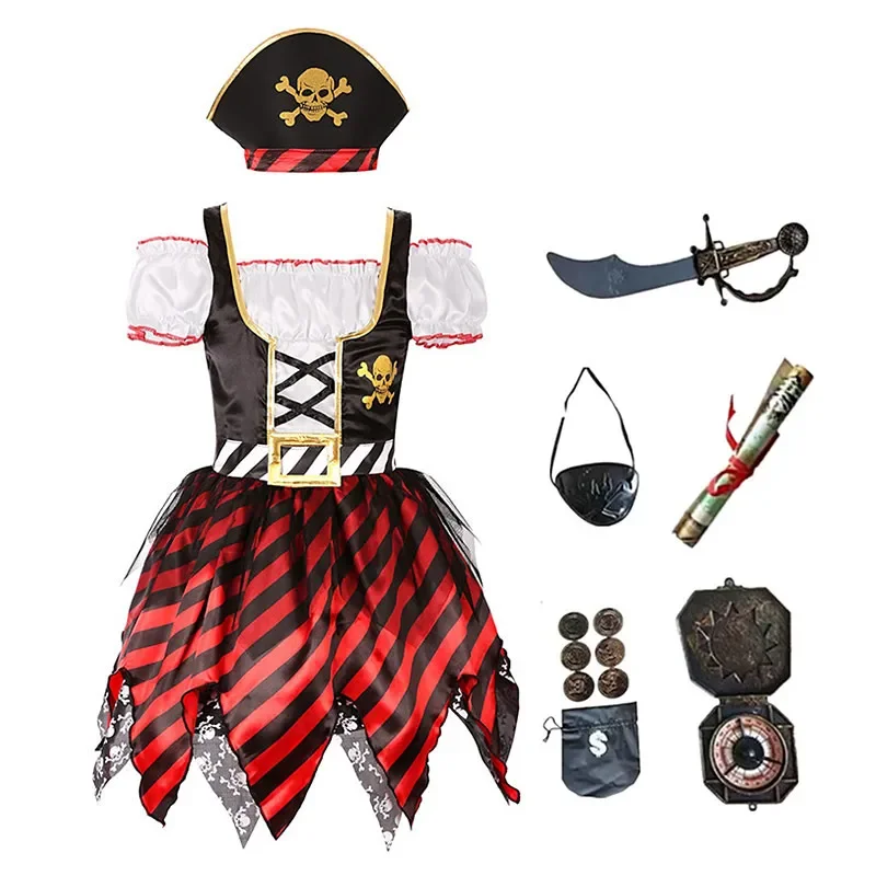 Party Games For Christmas - Girls Pirate Skull Party Costume Striped