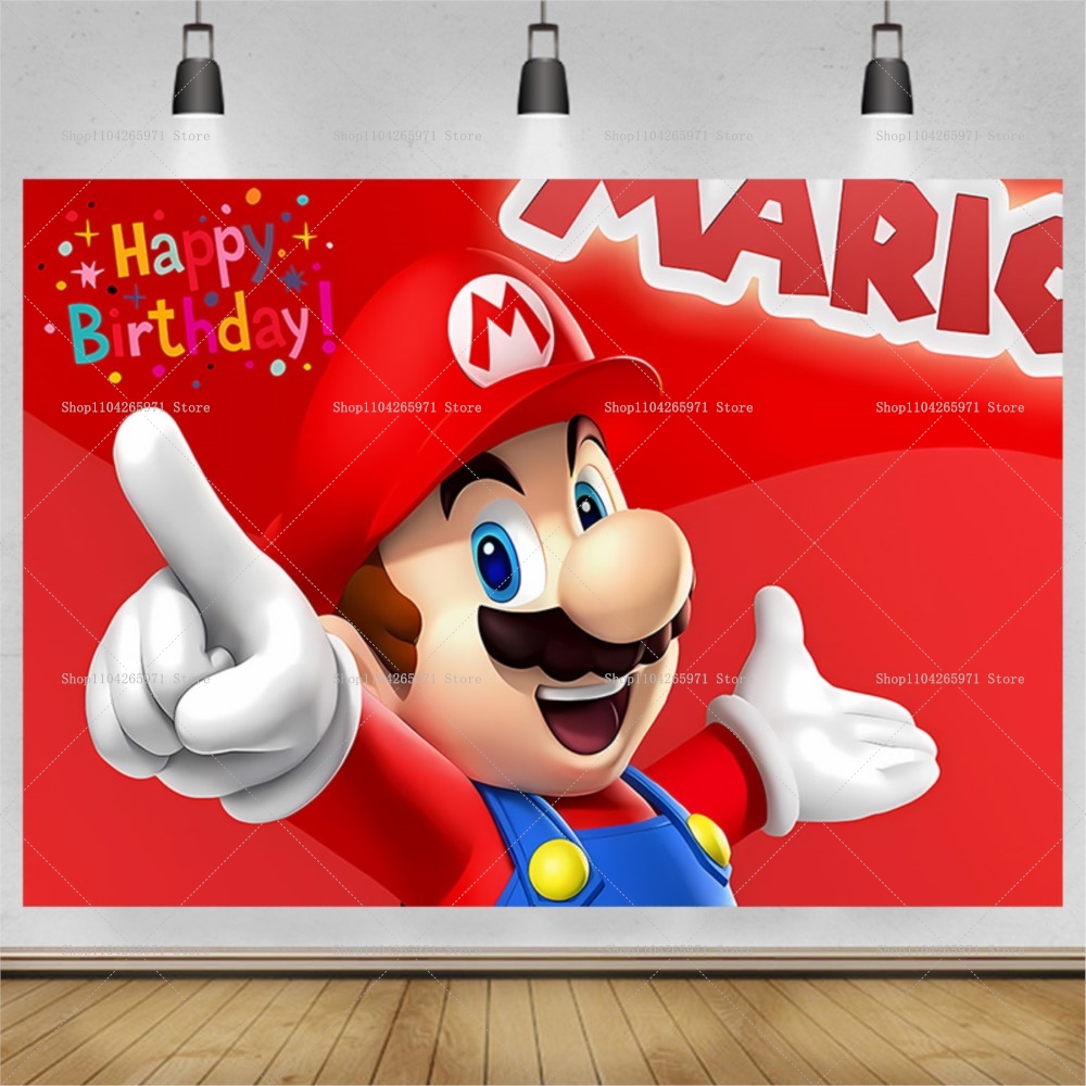 Super Mario Game Theme Backdro - Party Games Mario ulasan dan harga
