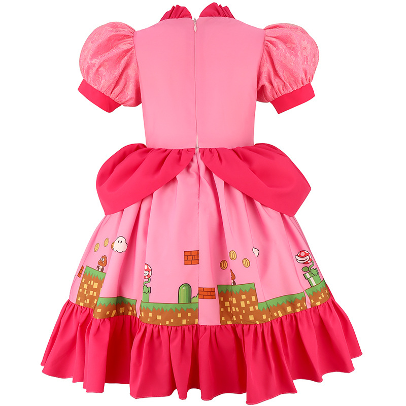 Princess Peach Costume Dress w - Party Games Kids Birthday ulasan dan harga