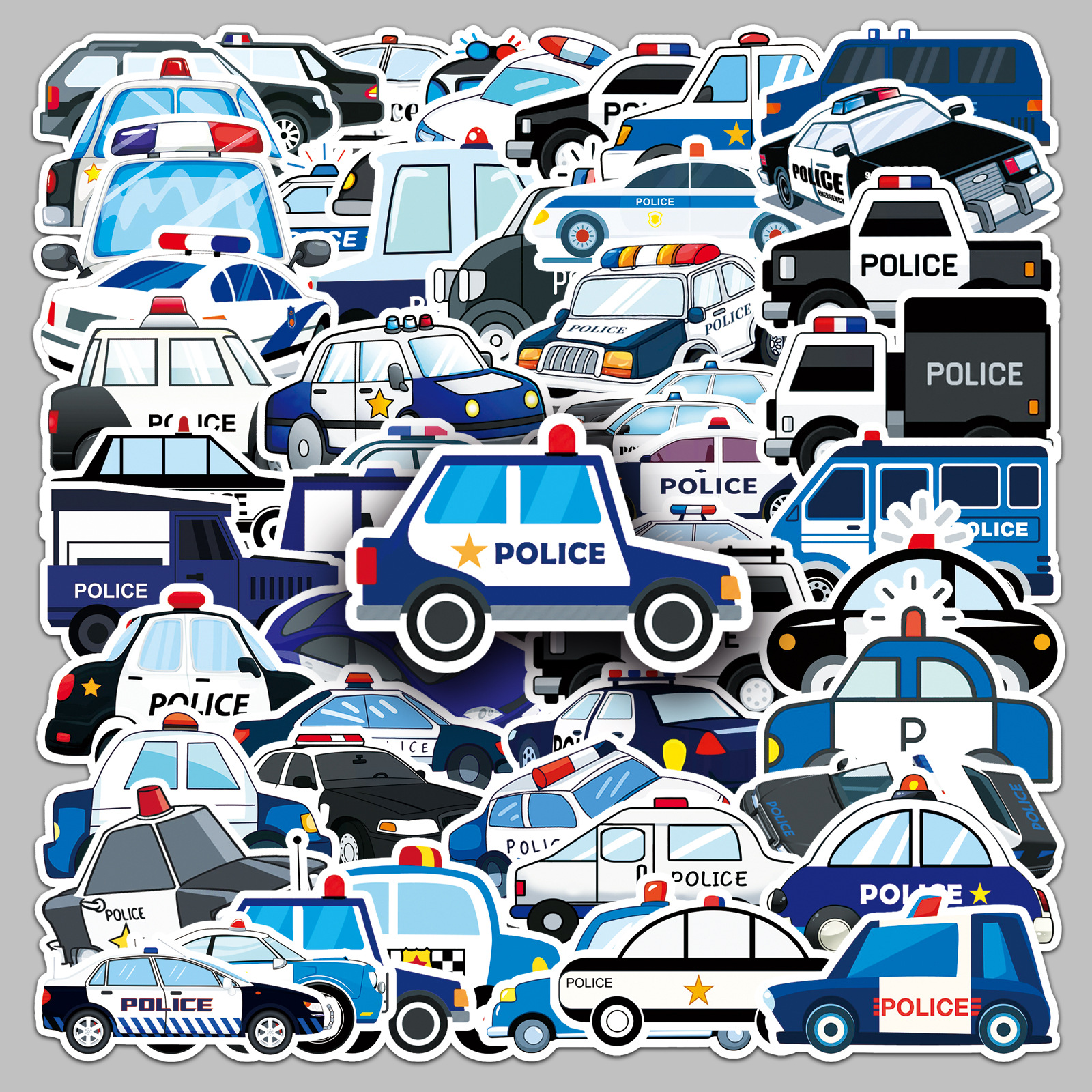50Pcs Cartoon Police Car Theme - Party Games Kids Birthday ulasan dan harga
