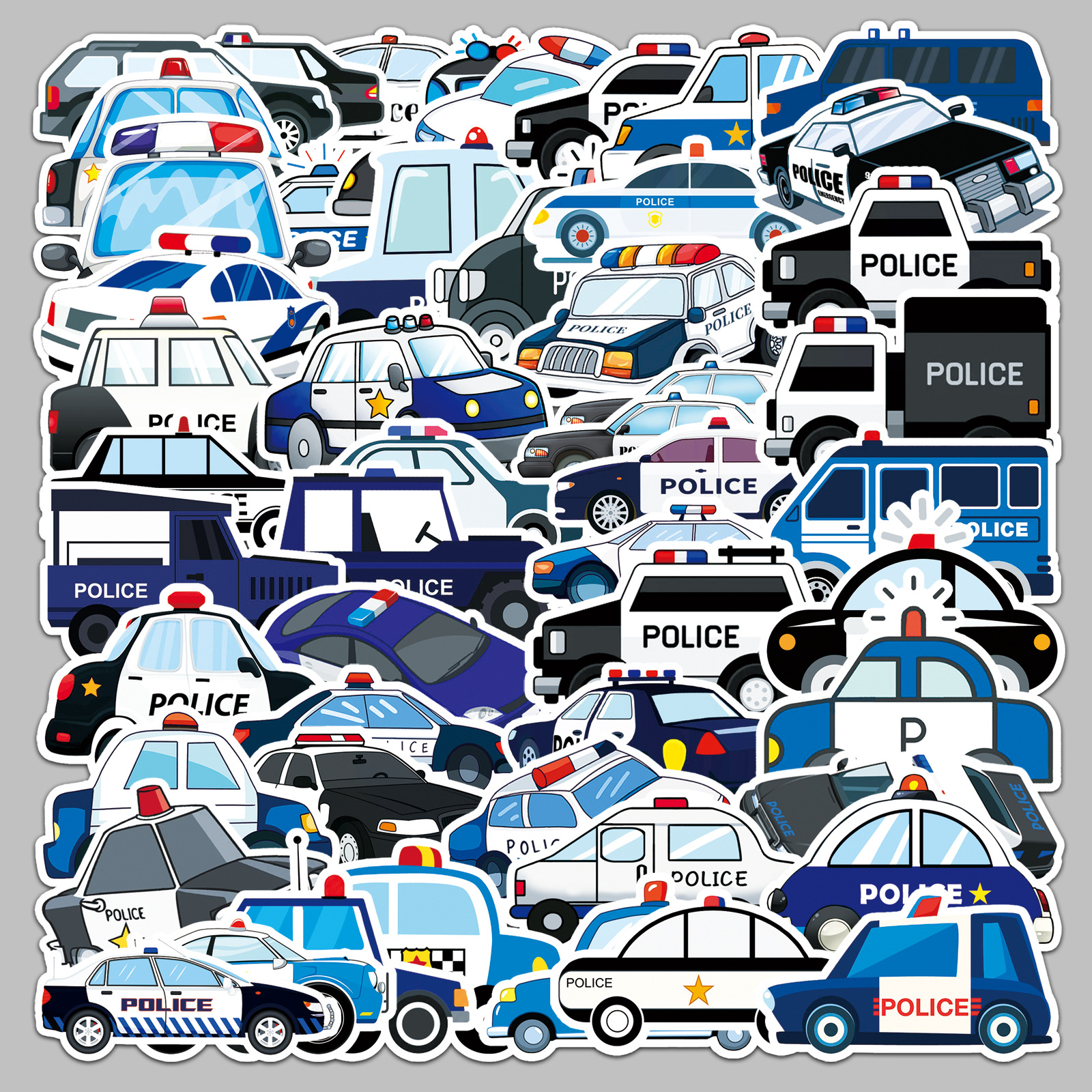 50Pcs Cartoon Police Car Theme - Party Games Kids Birthday ulasan dan harga