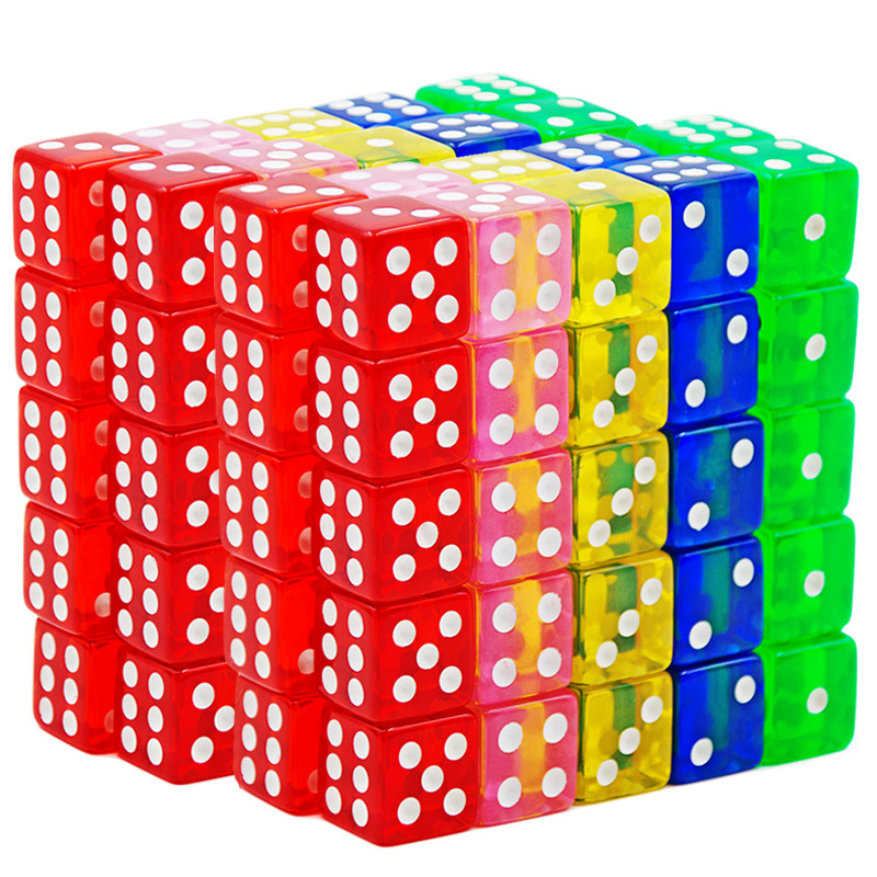10PCS Transparent Colored Dice - Party Games Juego ulasan dan harga