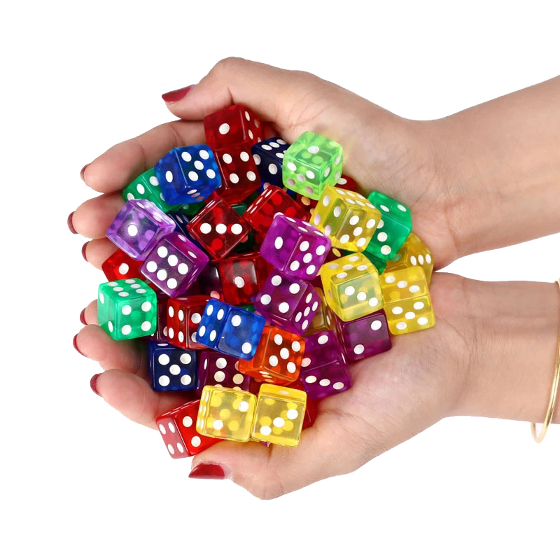 10PCS Transparent Colored Dice - Party Games Juego ulasan dan harga