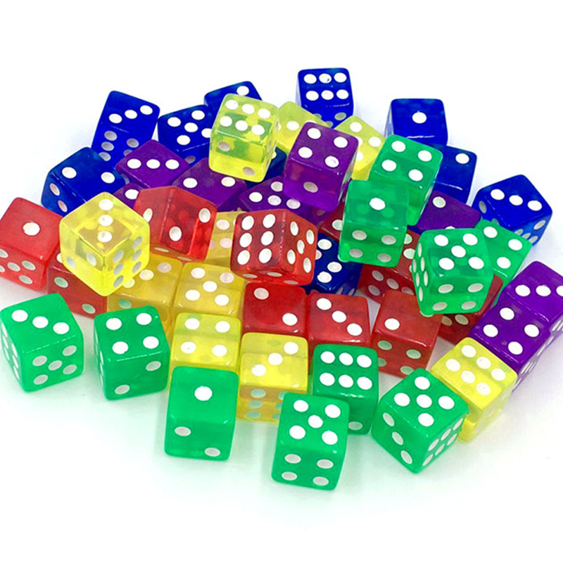 10PCS Transparent Colored Dice - Party Games Juego ulasan dan harga