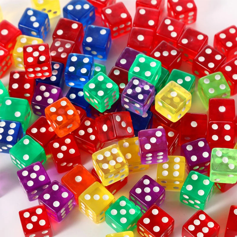 10PCS Transparent Colored Dice - Party Games Juego ulasan dan harga