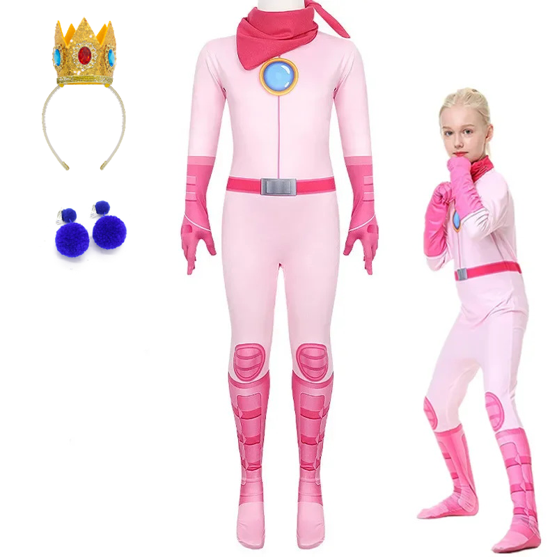 Girls Peach Princess Jumpsuit  - Party Games Kids Birthday ulasan dan harga