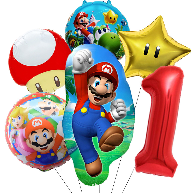 6pcs Mario Bros Balloon Childr - Party Games Mario ulasan dan harga
