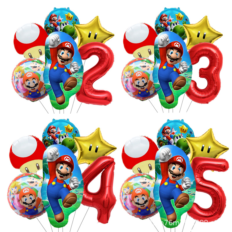 6pcs Mario Bros Balloon Childr - Party Games Mario ulasan dan harga